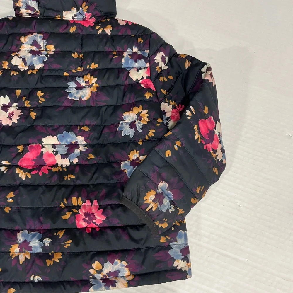 GAP GIRLS FLORAL COLD CONTROL PUFFY WATER RESISTANT COAT